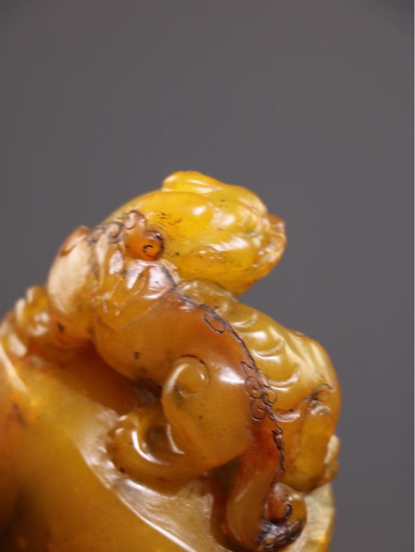 珍品 田黄石印鑑　瑞獣　貔貅（ひきゅう）