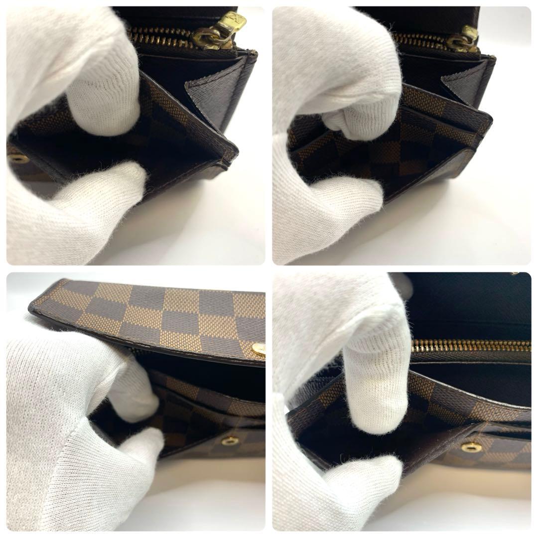 ルイヴィトン ダミエ 長財布 ポルトフォイユ 折り財布 二つ折り財布 レザー