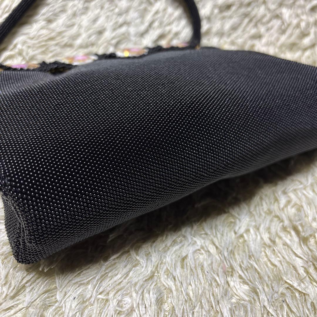 フランス製 アンティーク ヴィンテージ ビーズバッグ 黒 ブラック Benex