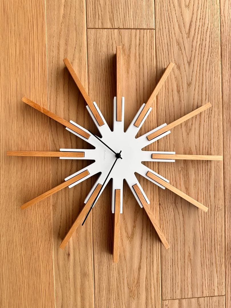 【中古】インターフォルム 掛け時計 シリオ CL-3346 ホワイト 44㎝