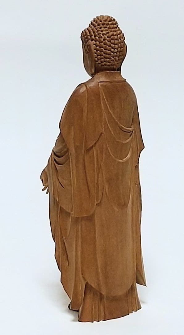 阿弥陀如来立像 5寸 像のみ #662 ◆白檀 木彫 仏像