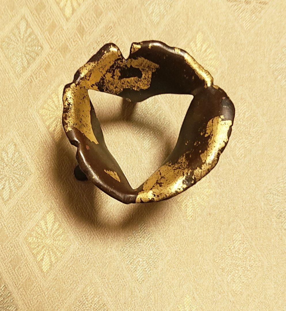 蓋置 鵬雲斎好 銀杏蓋置 13代宮崎寒雉