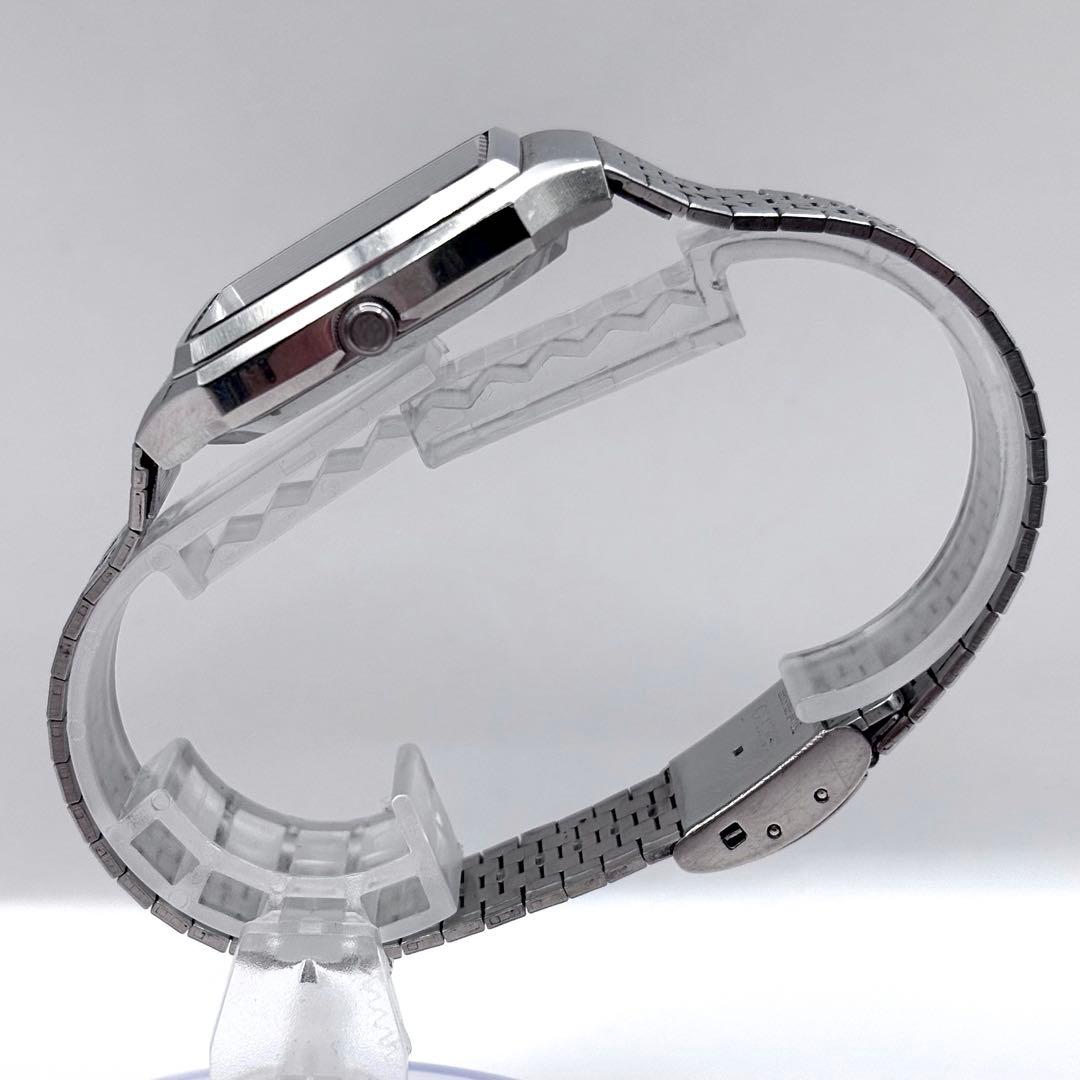 新品電池 稼働品 SEIKO キングクォーツ スクエア デイト メンズ