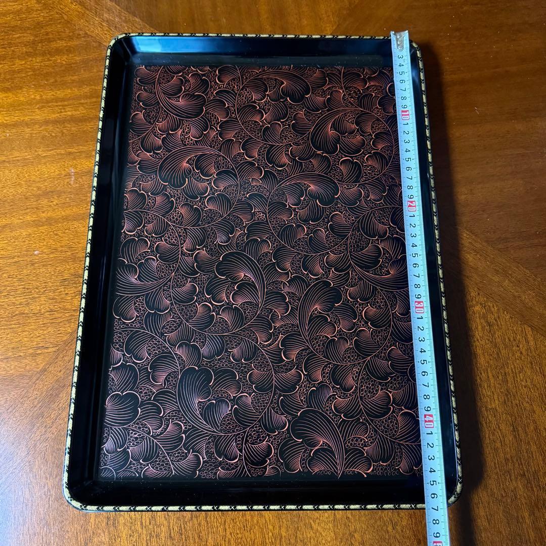 新品 輪島塗 漆 お盆 トレー うるし 伝統工芸 黒 配膳 伝統工芸 漆器