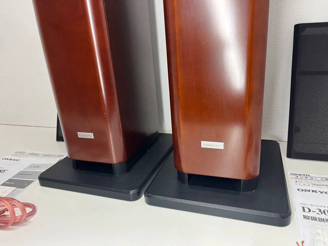 ONKYO オンキョー D-308E 木目ブラウン スピーカー　トールボーイ