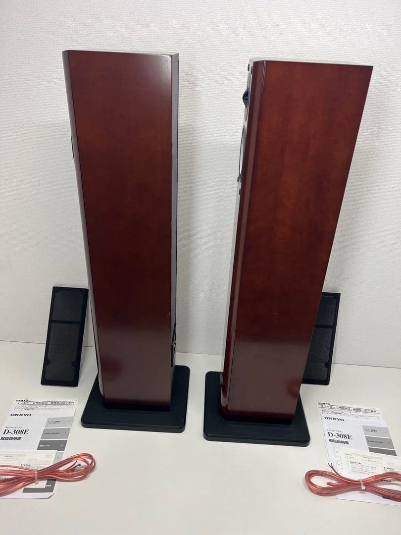 ONKYO オンキョー D-308E 木目ブラウン スピーカー　トールボーイ