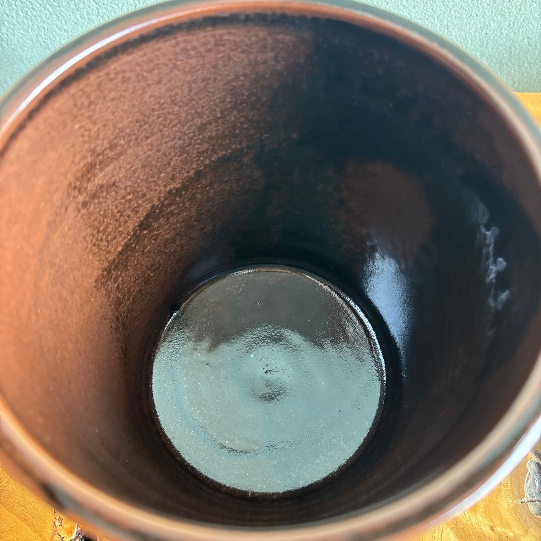 膳所焼 糸目水指 岩崎新定作 陽炎園造 茶道具 共箱