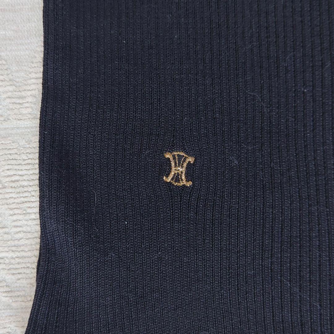 セリーヌ　　タンクトップ　リブニット　イタリー製　黒　ゴールドライン