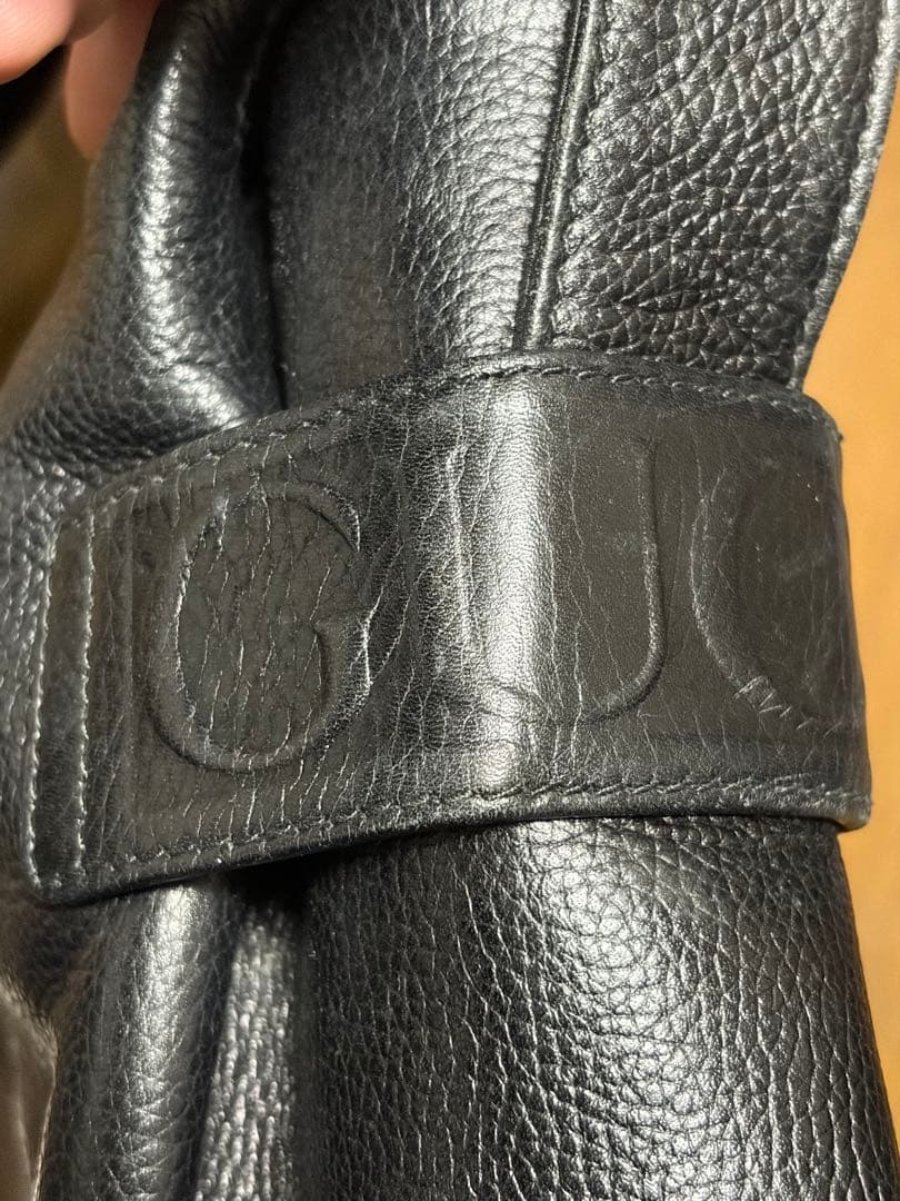 オールドGUCCI 本革 ショルダーバッグ レザー ヴィンテージ グッチ 黒