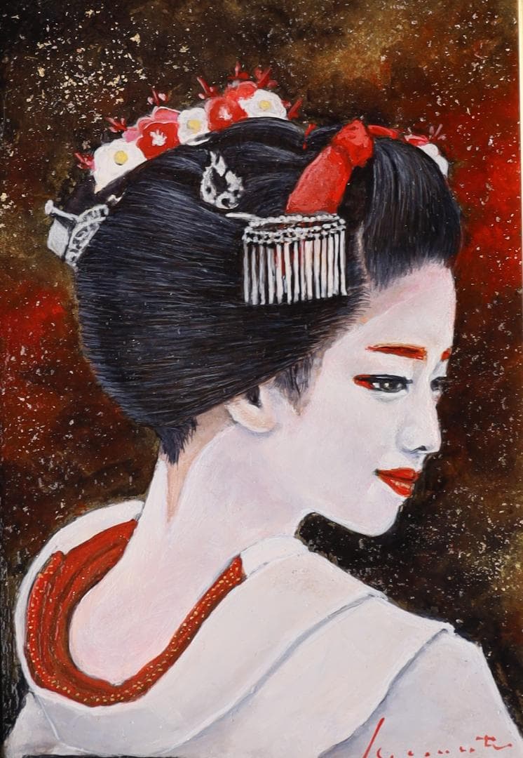 『戻り橋 （もどりばし）』　油彩肉筆画