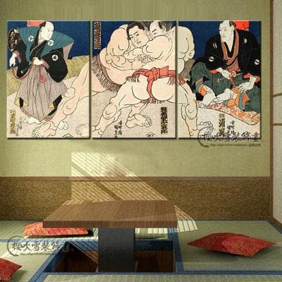 浮世絵パネル　三分割　40×90㎝