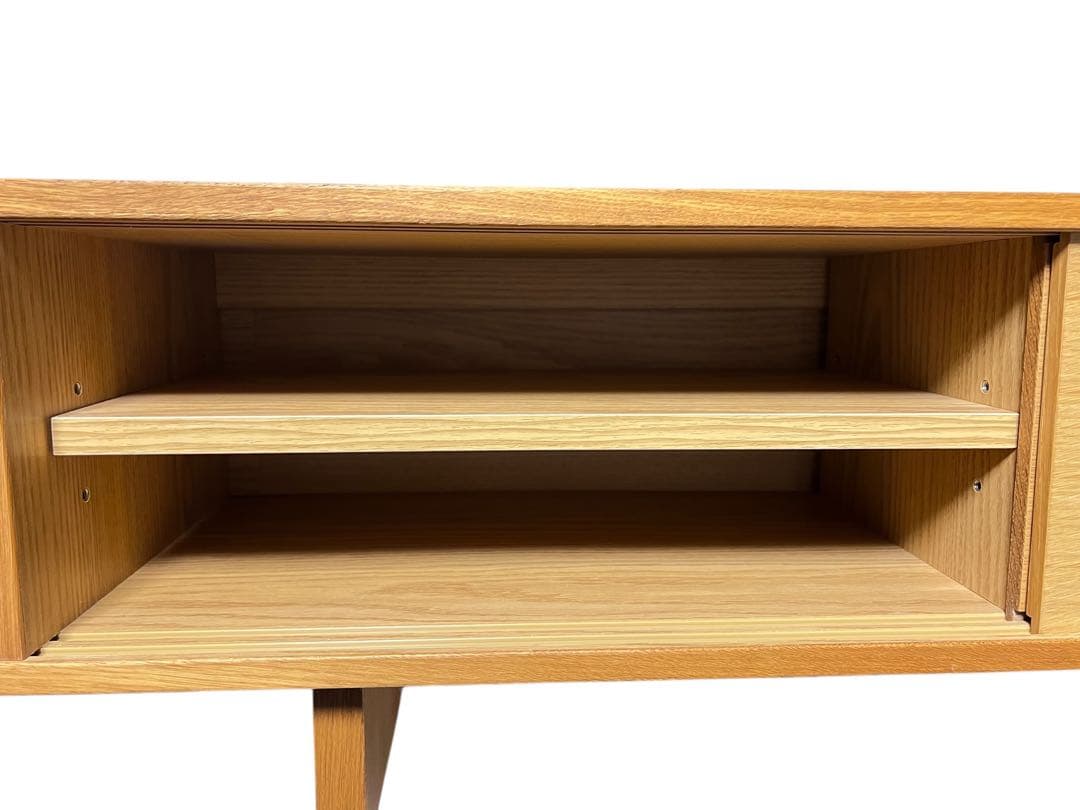 無印良品　オーク材 AVラック薄型（引戸）　テレビボード 幅110