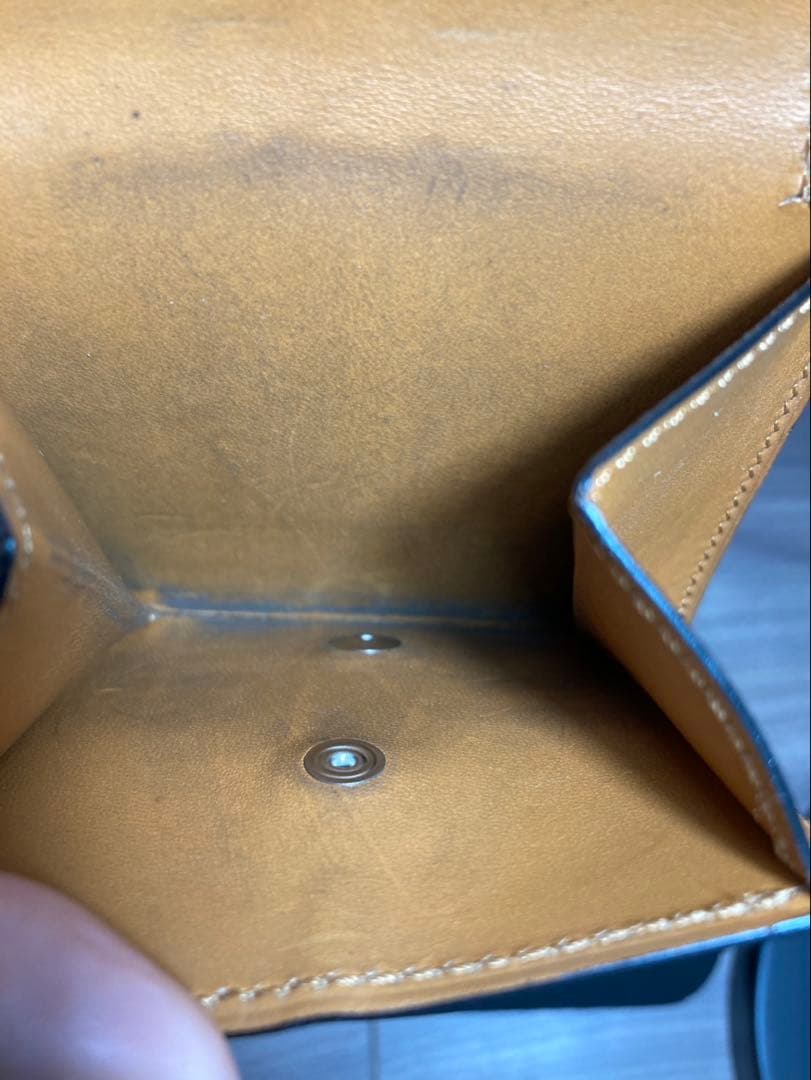 【万双】ミニ財布 クロコダイル キャメル