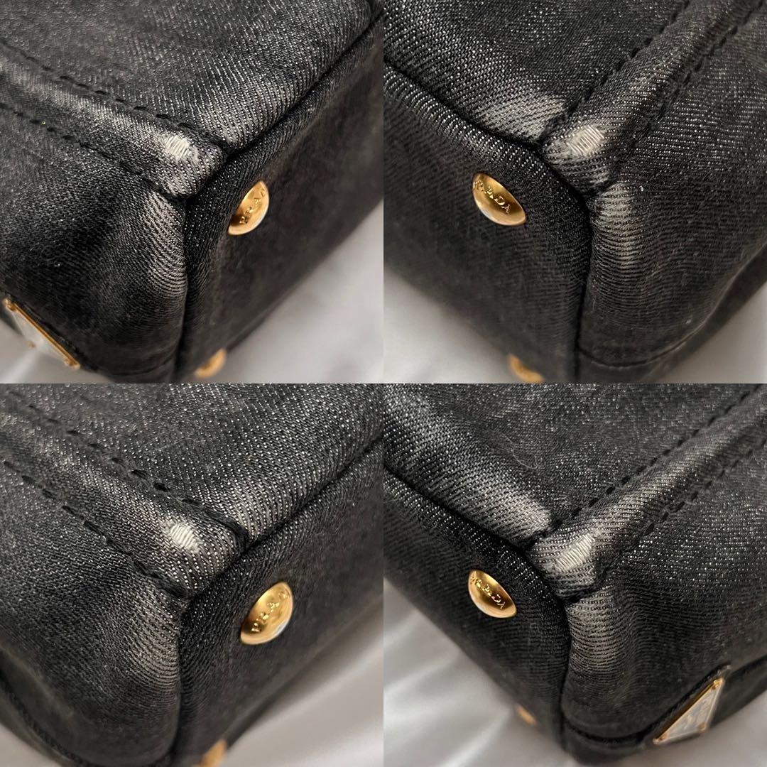 ◇美品◇プラダ　カナパS ブラックデニム　2wayバッグ　ショルダーバッグ