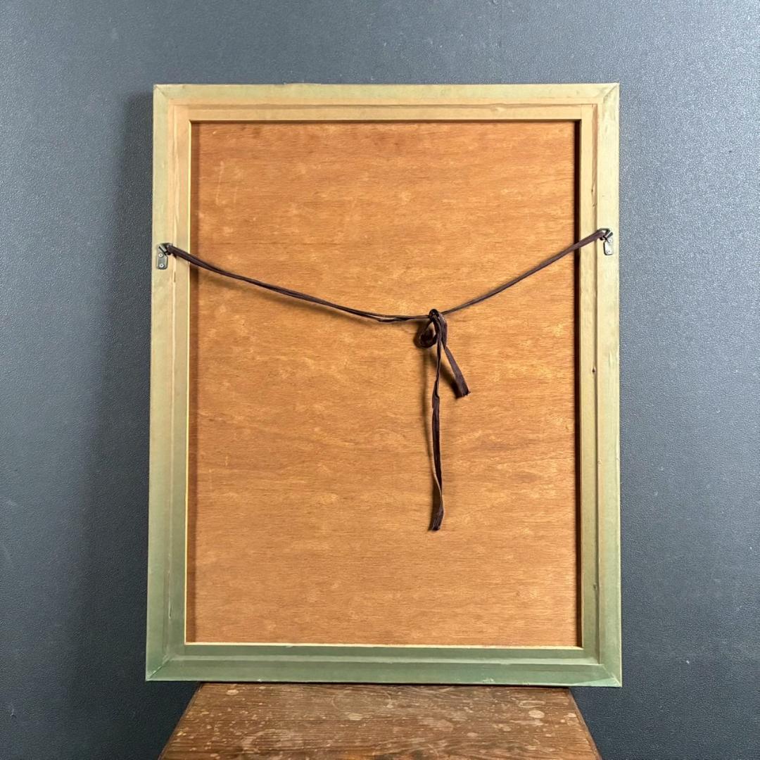 川西英「アンビルコーラス」木版画 直筆サイン入 額縁入 神戸を代表する木版画家