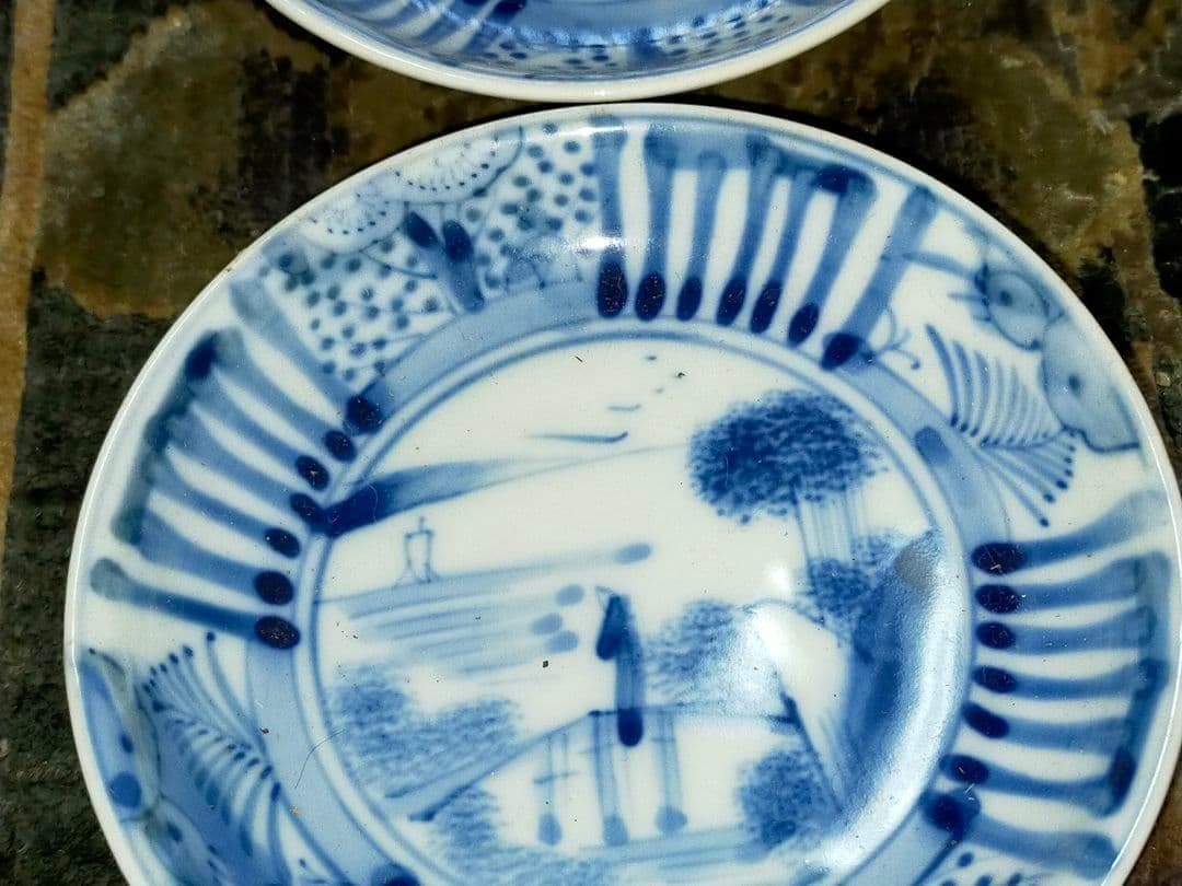 ♥伊万里♥　芙蓉手　♥小皿♥　４枚　♥　在銘　染付　皿　骨董　古玩