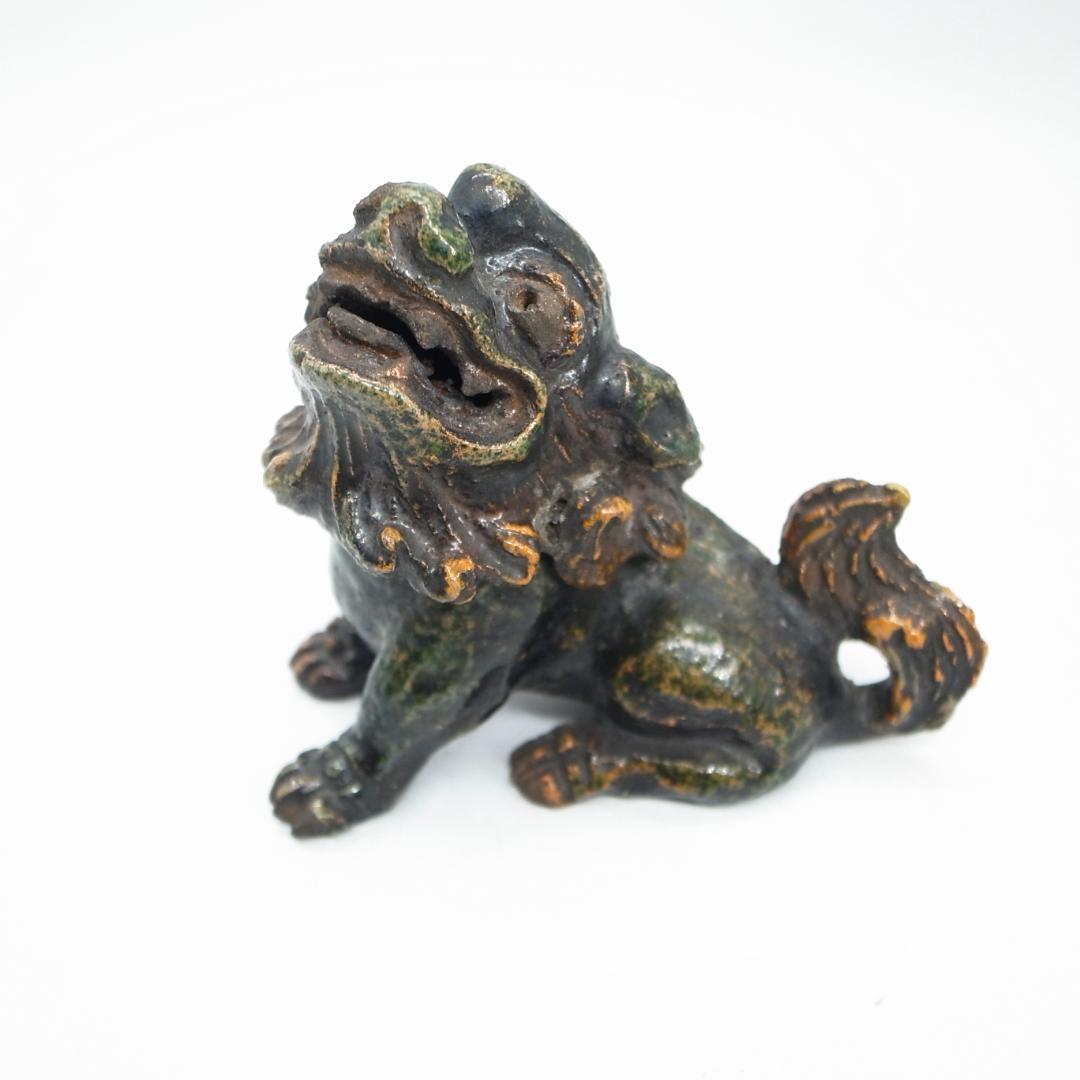 源内焼　獅子香炉　銘　鳩渓