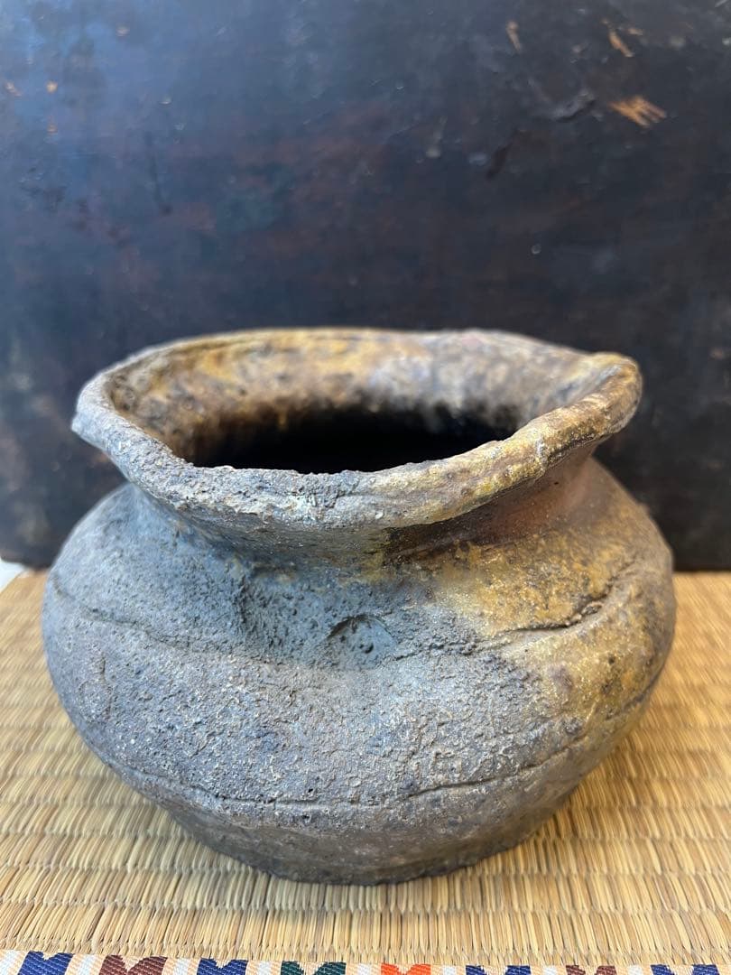 ［珍品］常滑焼、花瓶か水指、自然柚、江戸期　送料込み