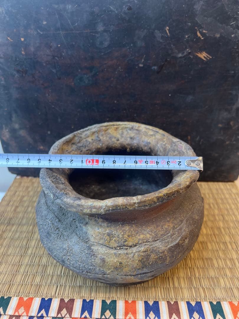 ［珍品］常滑焼、花瓶か水指、自然柚、江戸期　送料込み