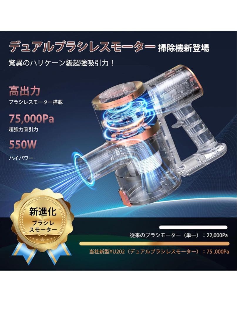 75KPA スティッククリーナー 本体 1.8kg