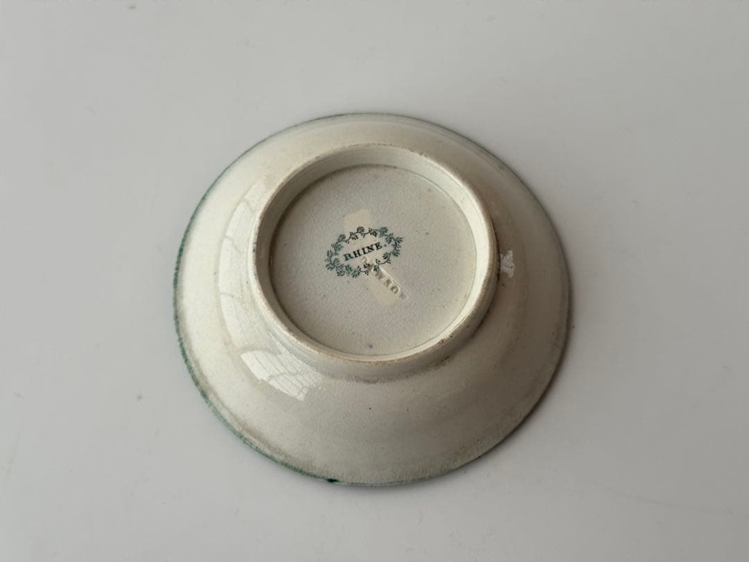 イギリス DAWSON デルフト焼 アンティーク 陶器 装飾皿 2枚セット