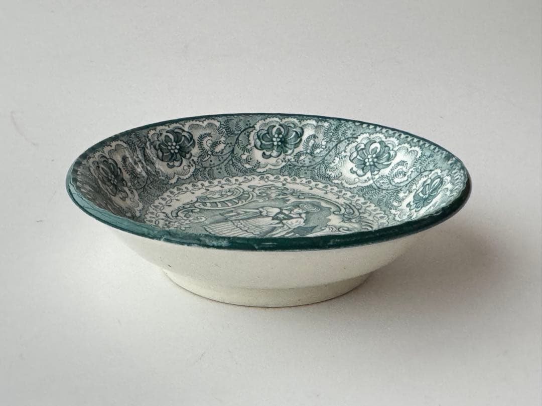 イギリス DAWSON デルフト焼 アンティーク 陶器 装飾皿 2枚セット