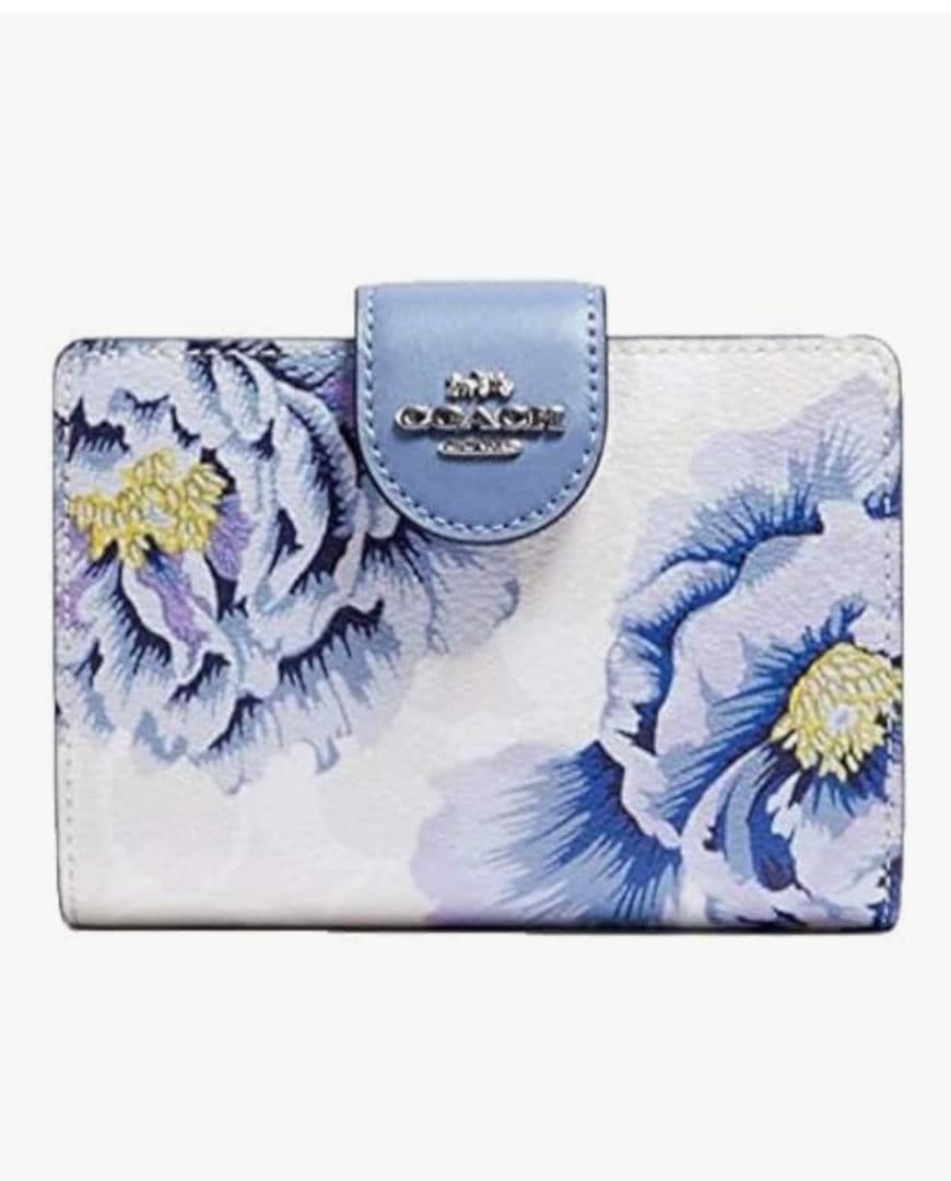 COACH 花柄 二つ折り財布 コンパクト