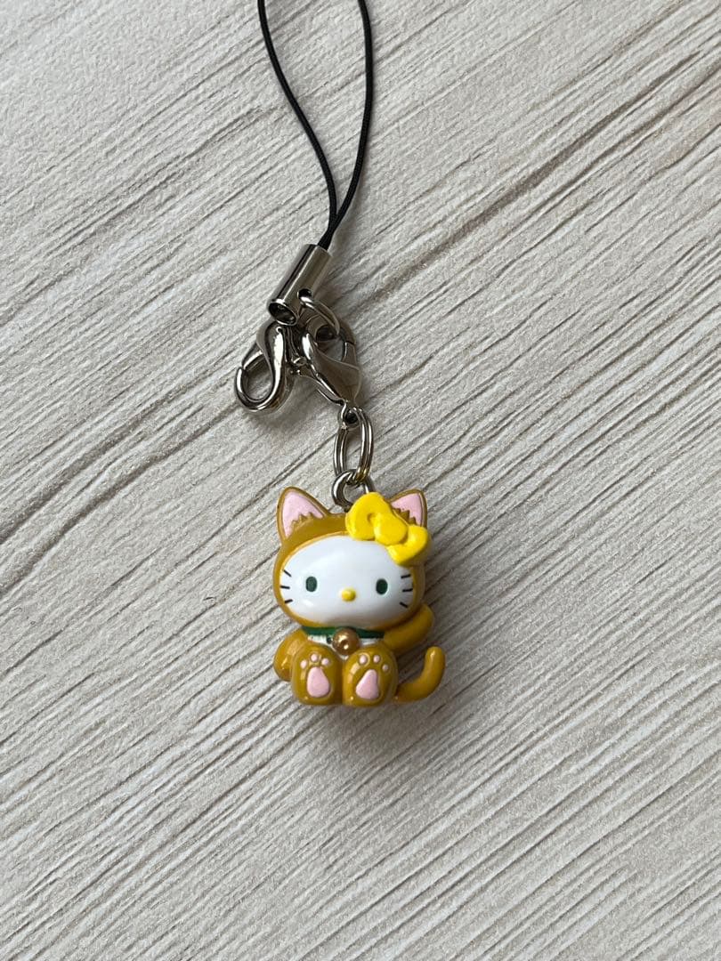 ハローキティ　茶猫　ファスナーマスコット　ストラップ　2004年