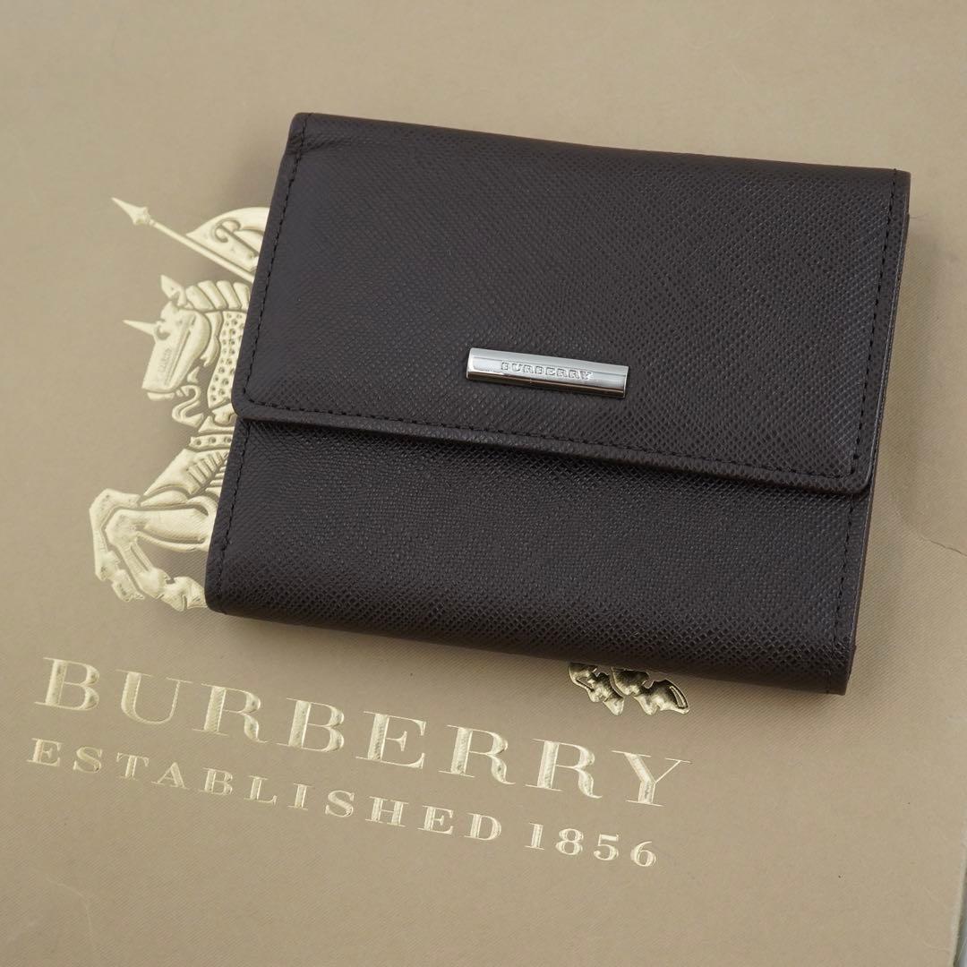 未使用品　綺麗　BURBERRY LONDON 三つ折り財布　ノバチェック　茶