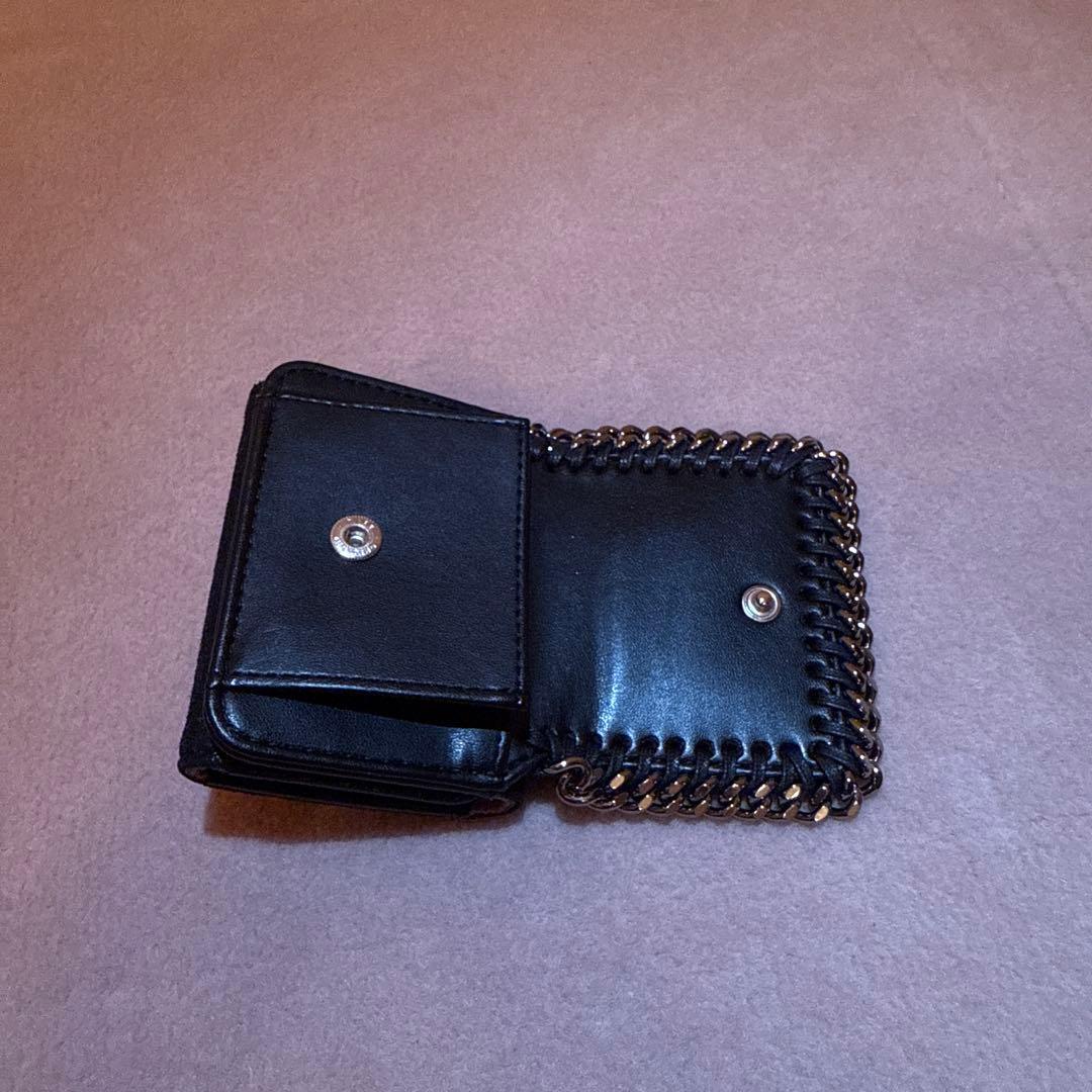 ステラマッカートニー　ファラベラスモールフラップウォレット　ブラック