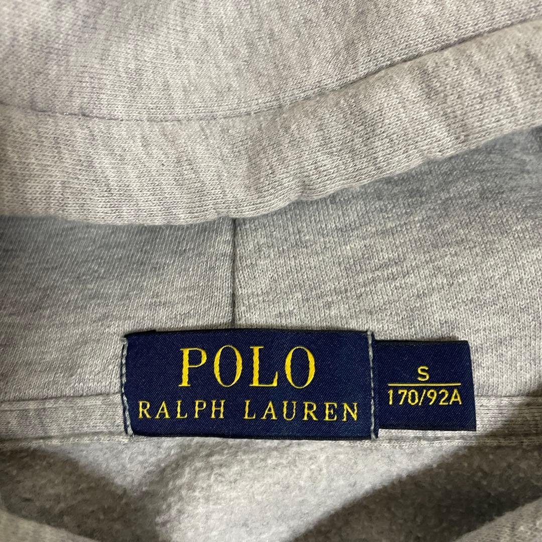 ポロ ラルフローレン ビッグポニー パーカー グレー×オレンジ 袖3 刺繍ロゴ