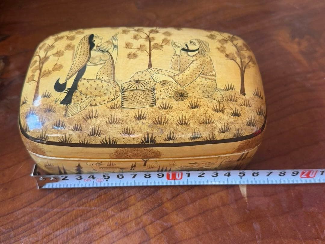 【カシミール】アンティーク＊一点ものペイパーマッシュBOX