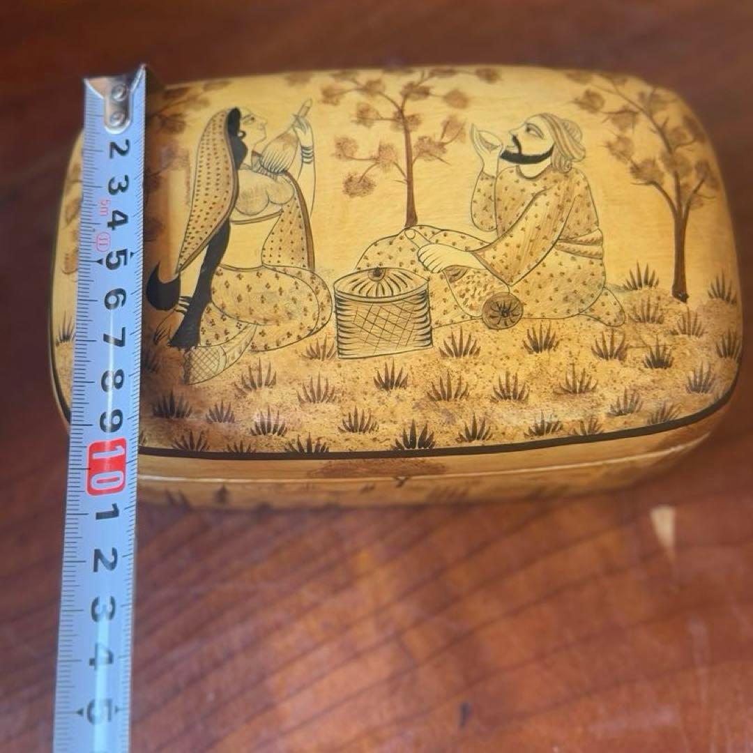 【カシミール】アンティーク＊一点ものペイパーマッシュBOX