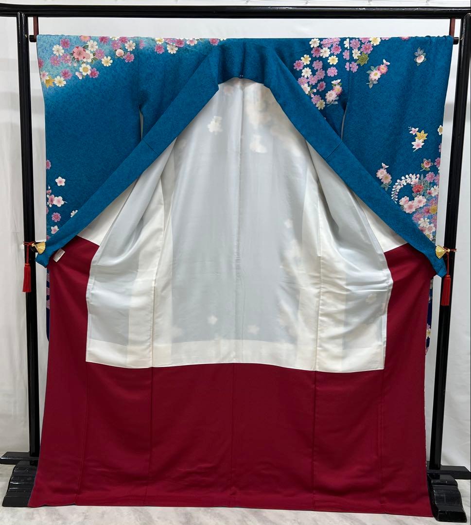 振り袖　フルセット　別誂長襦袢付　成人式　金彩加工　刺繍入り　銀通し　622