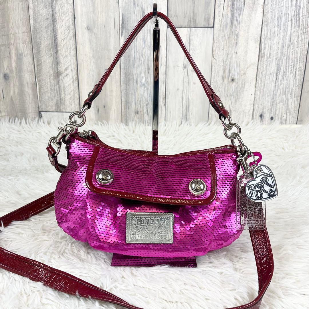 【希少 絢爛豪華】COACH ポピー ワンショルダー 2way スパンコール