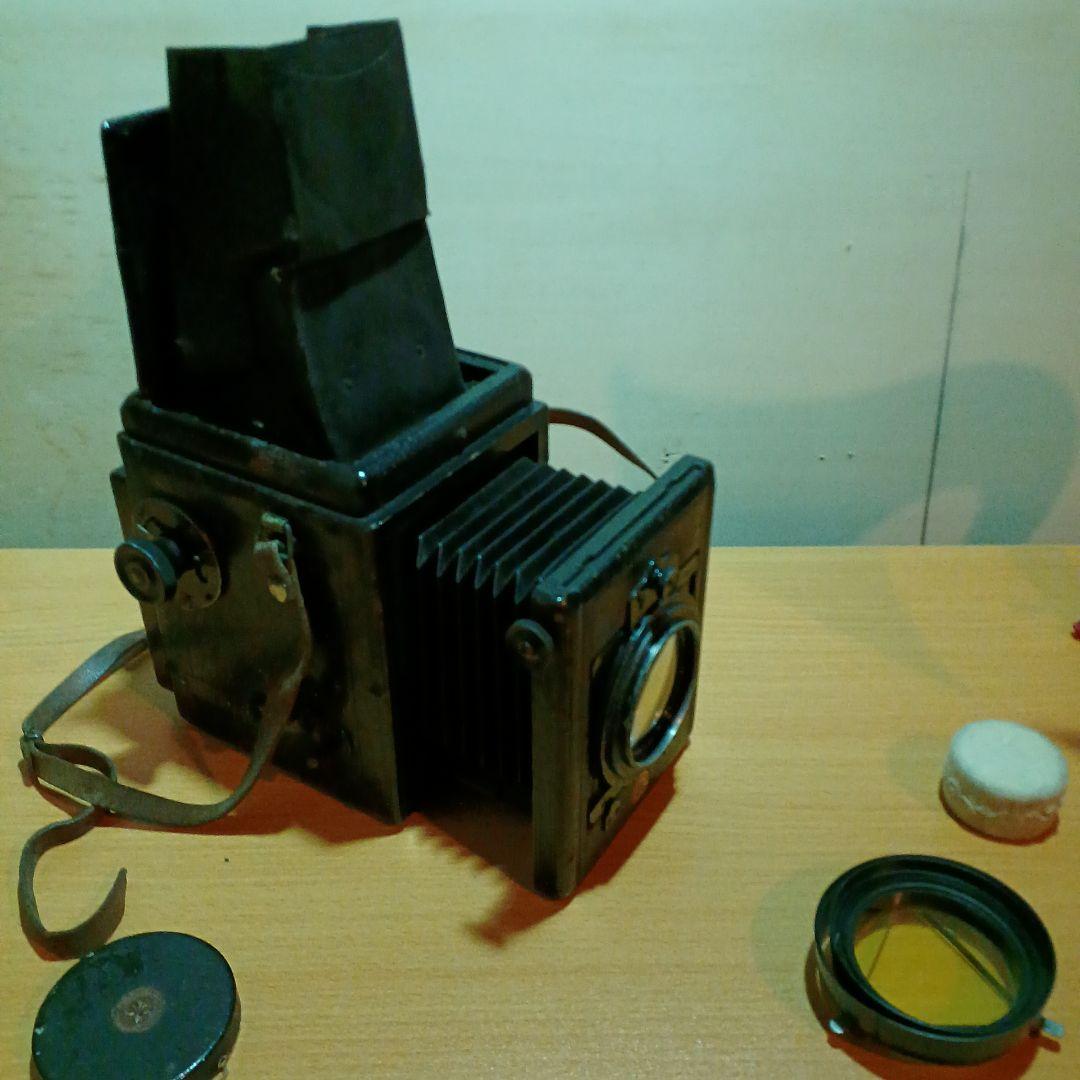 BIJOU REFLEX 木箱皮張　ジャバラ式カメラ 100年前に製造された！