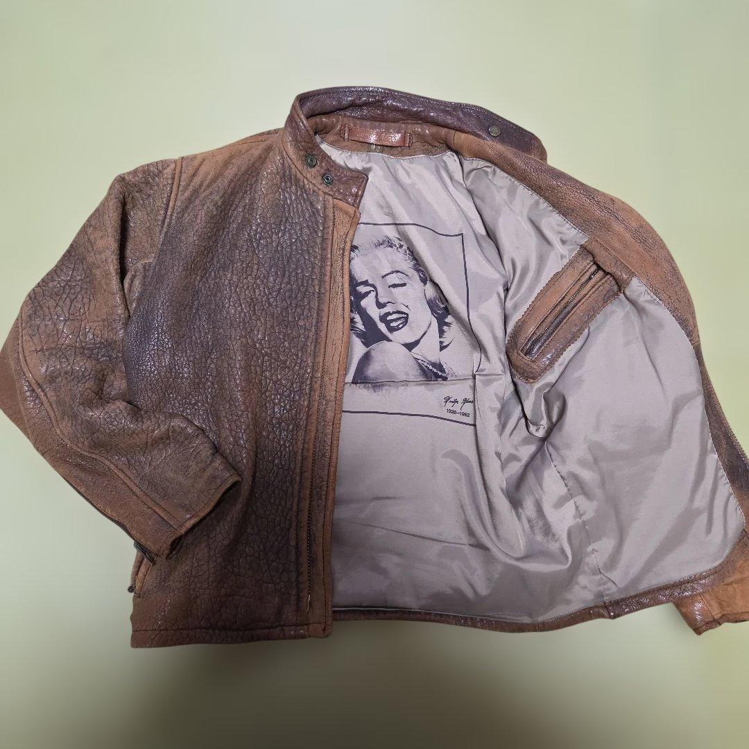 ACTION HOUSE ブラウン レザージャケットG-1 Lサイズ 羊革