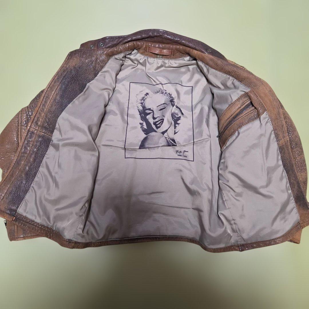 ACTION HOUSE ブラウン レザージャケットG-1 Lサイズ 羊革