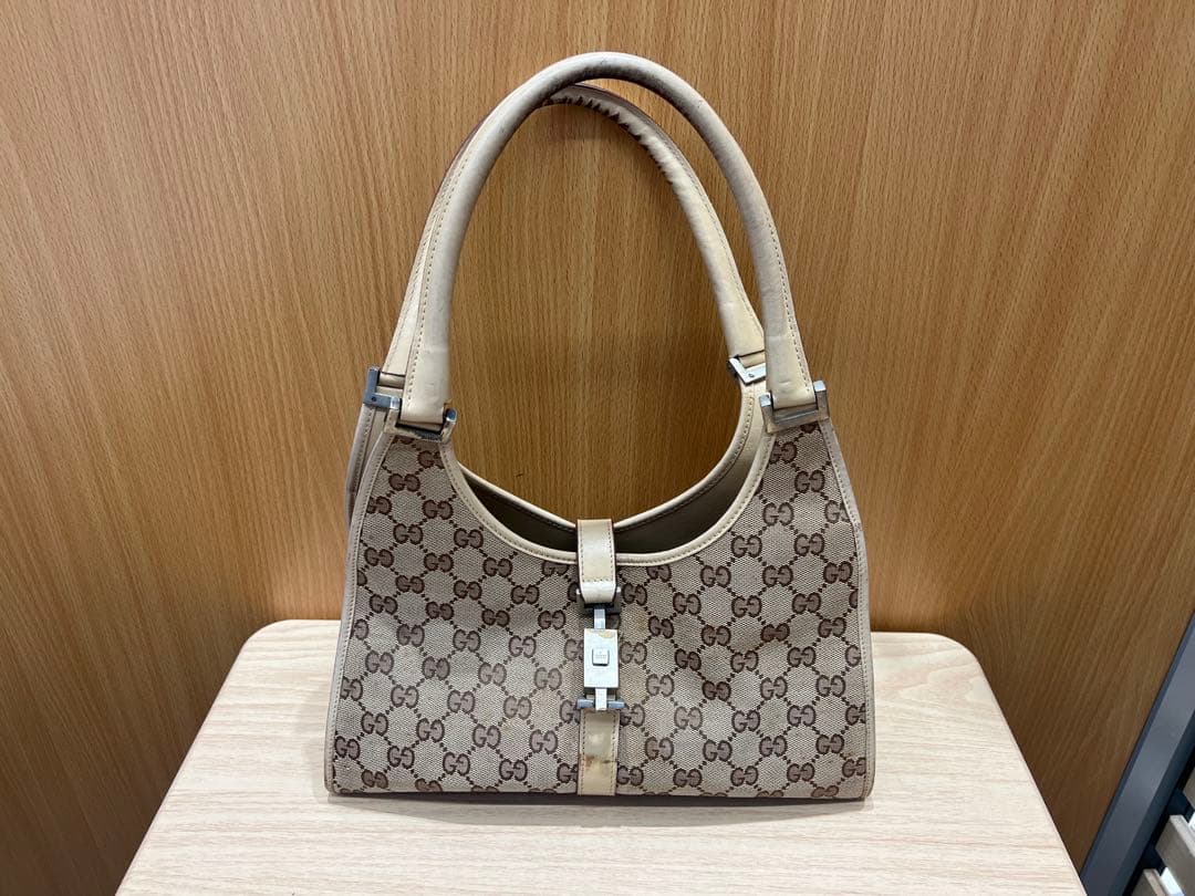 GUCCI グッチ ジャッキー GG柄 ショルダーバッグ キャンバス×レザー