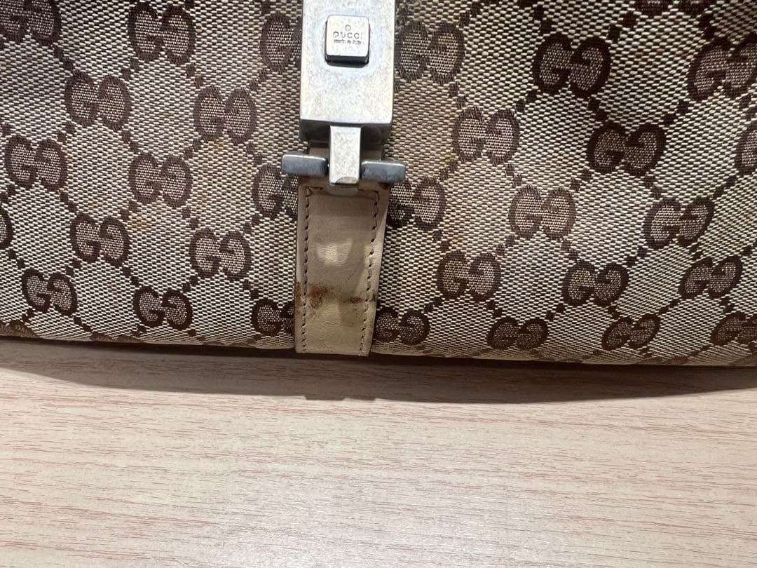 GUCCI グッチ ジャッキー GG柄 ショルダーバッグ キャンバス×レザー