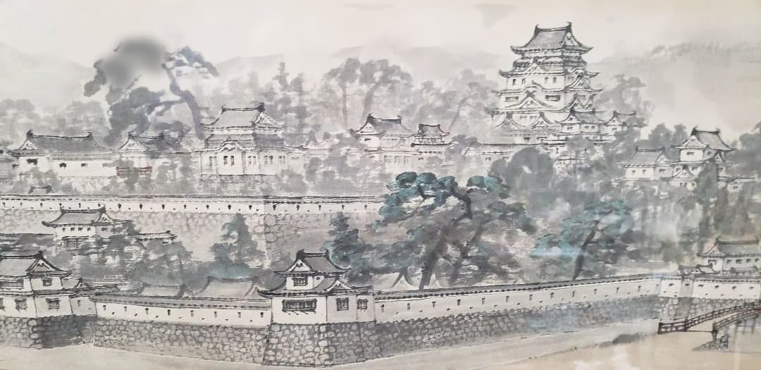 水墨画 城と風景 大判