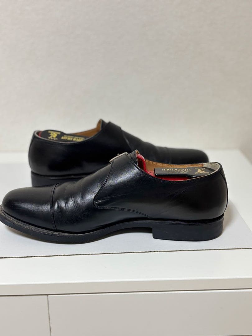 スコッチグレイン　モンクストラップシューズ