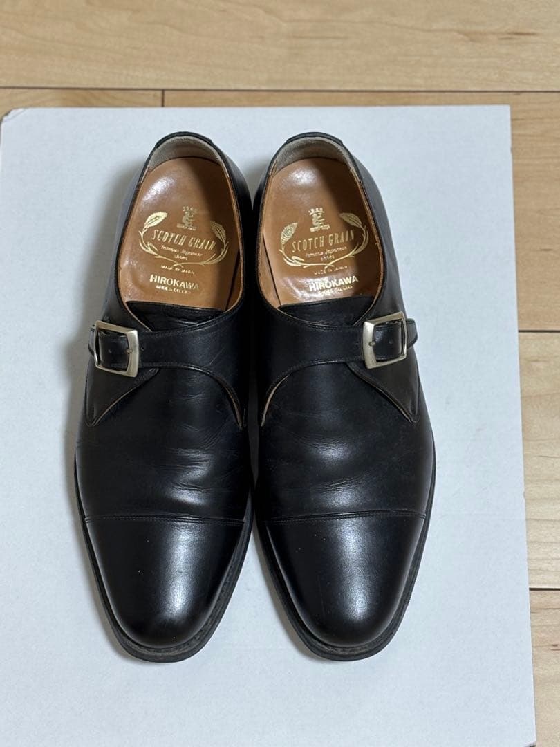 スコッチグレイン　モンクストラップシューズ