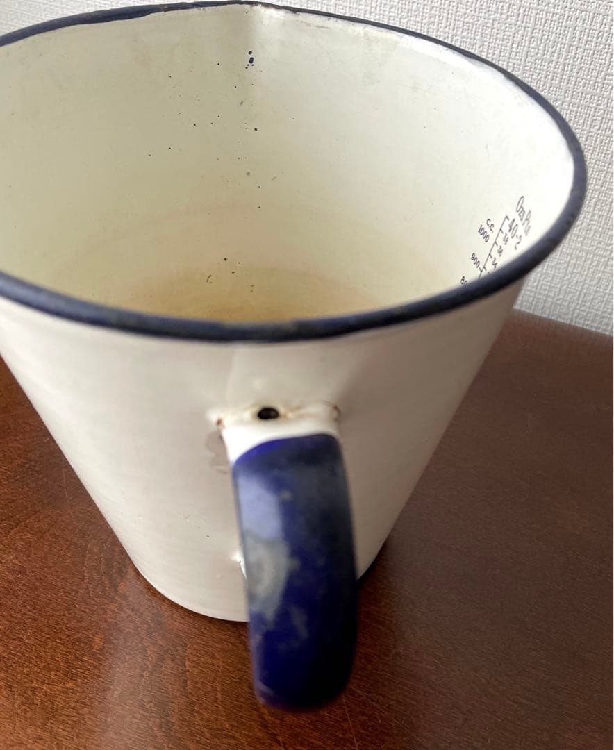 フランスアンティーク　琺瑯ジャグ　100年以上アンティーク　ピッチャー