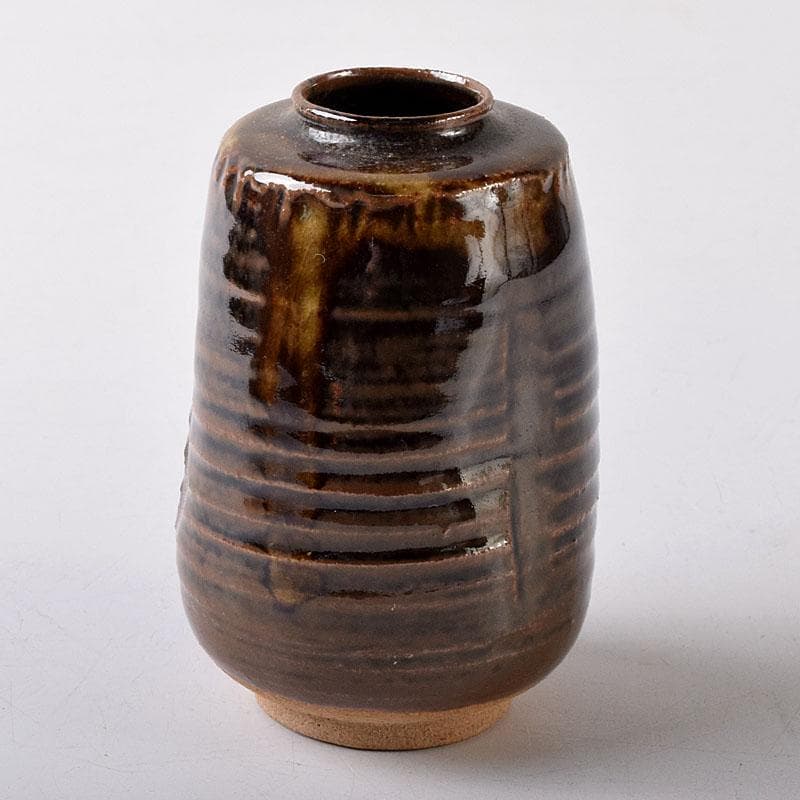 茶道具　膳所焼　陽炎園造　淡海ぜぜ　茶入　仕覆付　時代箱　V　8210