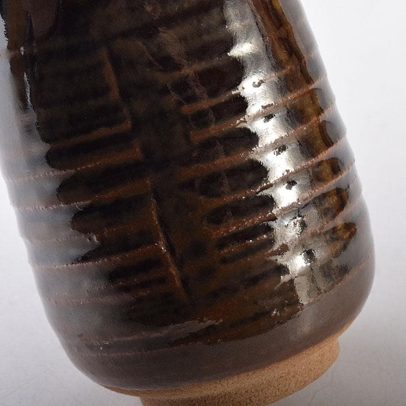 茶道具　膳所焼　陽炎園造　淡海ぜぜ　茶入　仕覆付　時代箱　V　8210