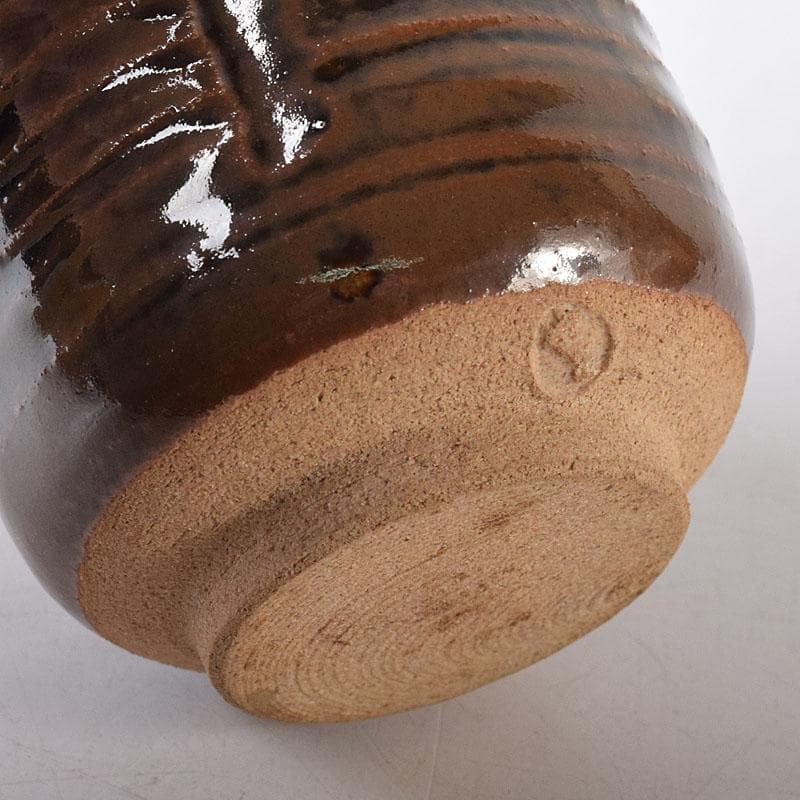 茶道具　膳所焼　陽炎園造　淡海ぜぜ　茶入　仕覆付　時代箱　V　8210