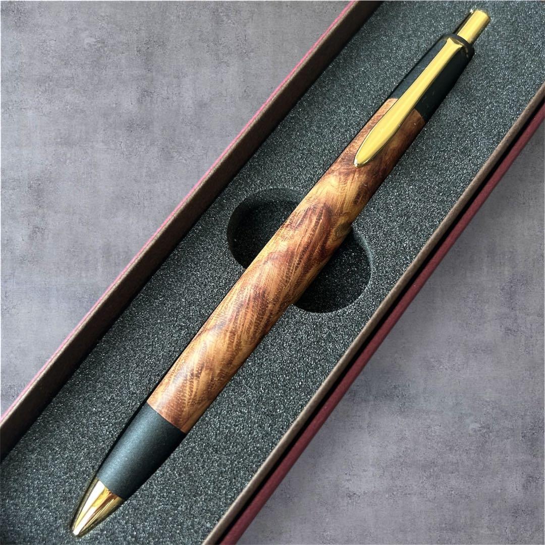 ボナンペン 本花梨鯖杢 木軸 シャープペンシル 真鍮金具 蜜蝋仕上げ 野原工芸似