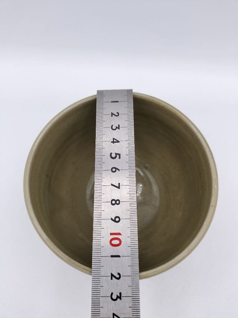 b974茶碗 虫明焼 「竹」岡本錦明 石州流　片桐貞泰箱書　木箱 茶道具　古物