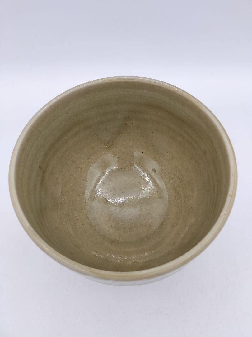 b974茶碗 虫明焼 「竹」岡本錦明 石州流　片桐貞泰箱書　木箱 茶道具　古物